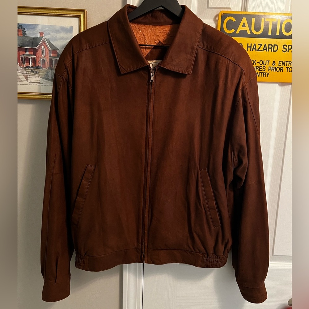 Remy Leather Bomber Jacket, size 40/medium